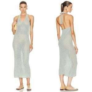 The Elder Statesman Como Cross Net Halter Dress in Funfetti Size Large